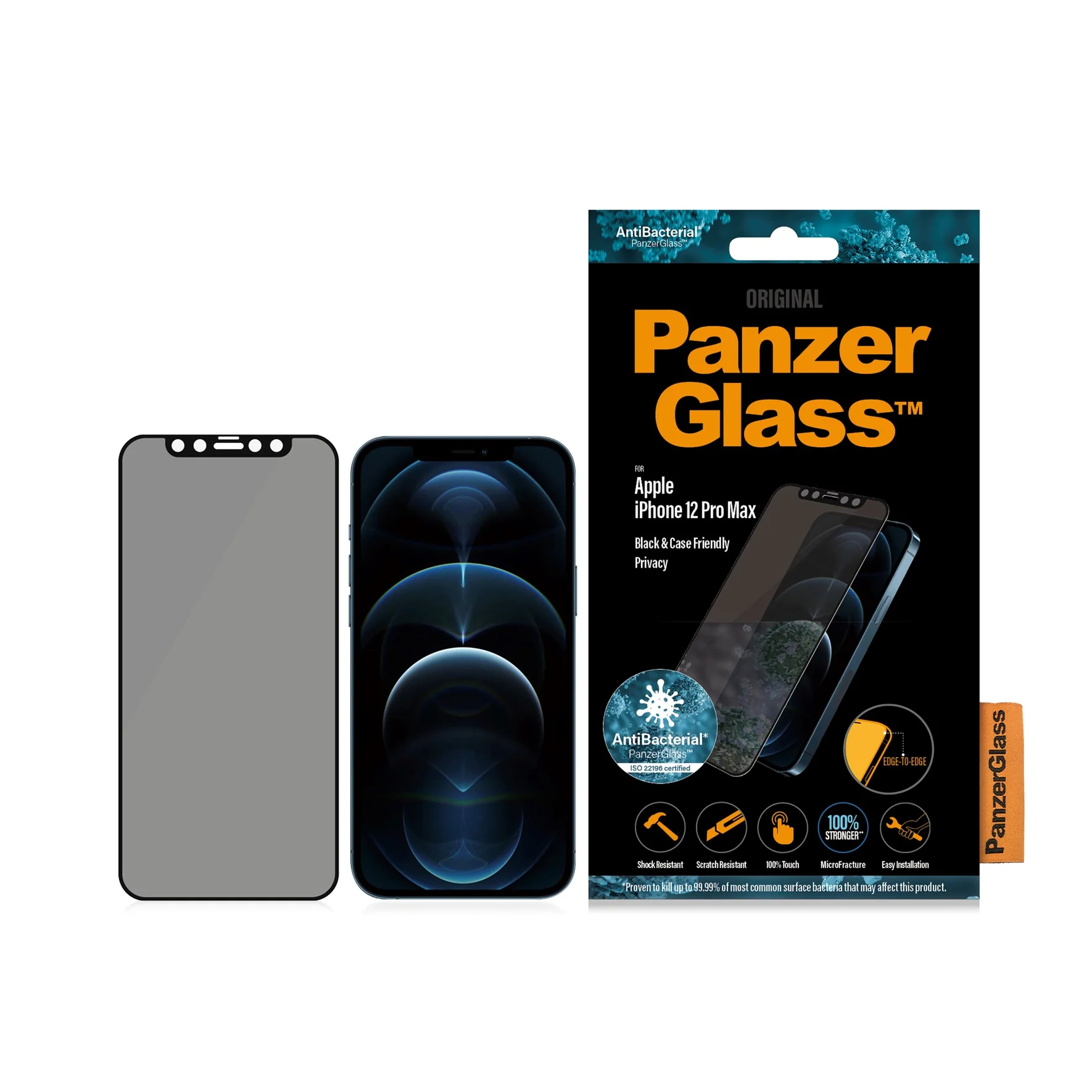 PanzerGlass™ - Verre trempé confidentialité iPhone 12 Pro Max - Atom
